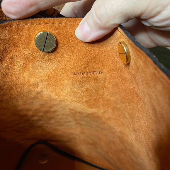 Christian Dior orange embossed leather handbag with pouch - Picture 9 of 16